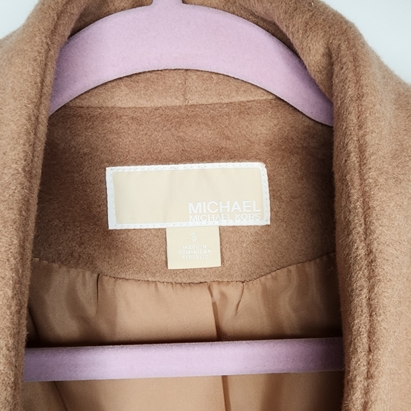 Michael Kors Wool Blend Wrap Trench Coat in Caramel Color Size Small - Picture 5 of 6